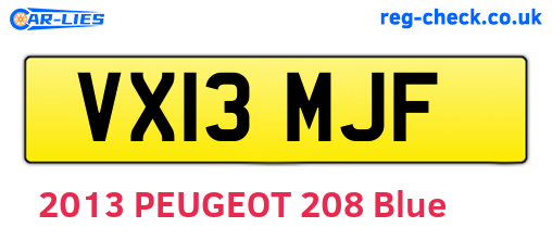 VX13MJF are the vehicle registration plates.