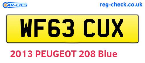 WF63CUX are the vehicle registration plates.