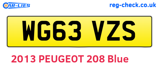 WG63VZS are the vehicle registration plates.