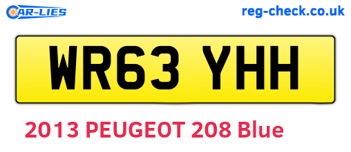 WR63YHH are the vehicle registration plates.