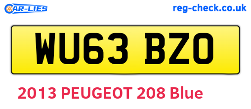 WU63BZO are the vehicle registration plates.