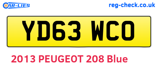 YD63WCO are the vehicle registration plates.