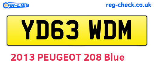 YD63WDM are the vehicle registration plates.
