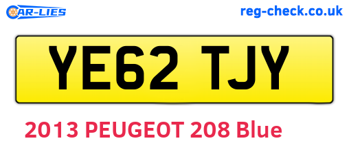 YE62TJY are the vehicle registration plates.