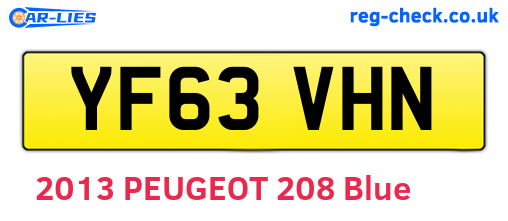 YF63VHN are the vehicle registration plates.