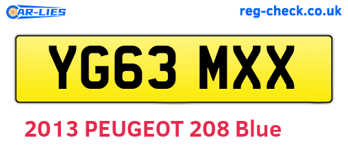 YG63MXX are the vehicle registration plates.