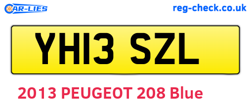 YH13SZL are the vehicle registration plates.