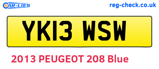 YK13WSW are the vehicle registration plates.