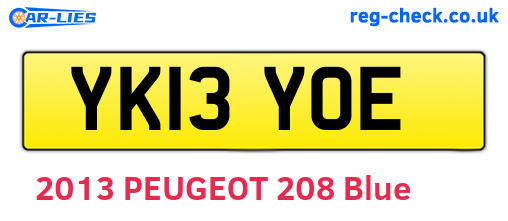 YK13YOE are the vehicle registration plates.