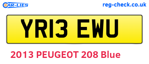YR13EWU are the vehicle registration plates.