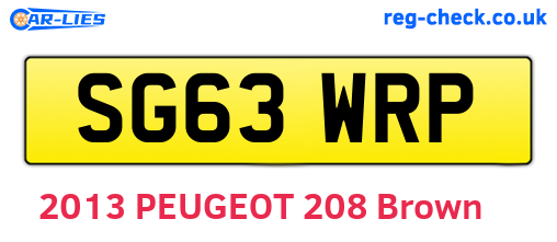 SG63WRP are the vehicle registration plates.