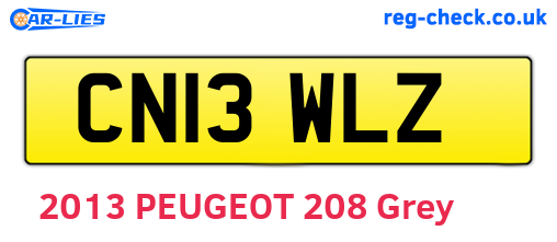CN13WLZ are the vehicle registration plates.