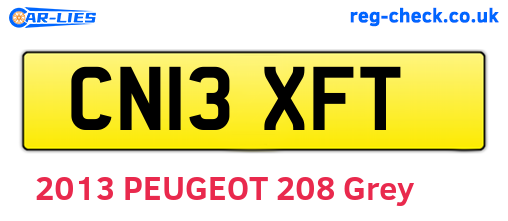 CN13XFT are the vehicle registration plates.