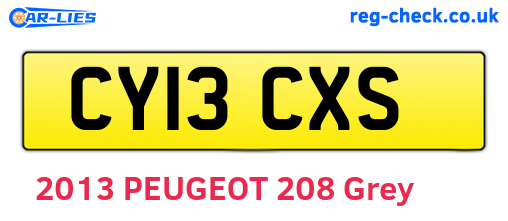 CY13CXS are the vehicle registration plates.