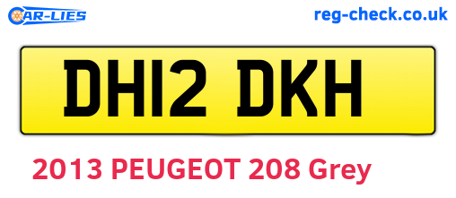 DH12DKH are the vehicle registration plates.