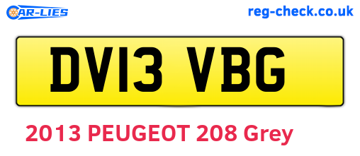 DV13VBG are the vehicle registration plates.