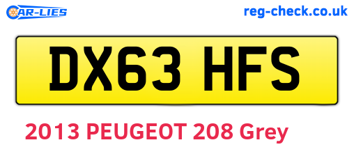DX63HFS are the vehicle registration plates.