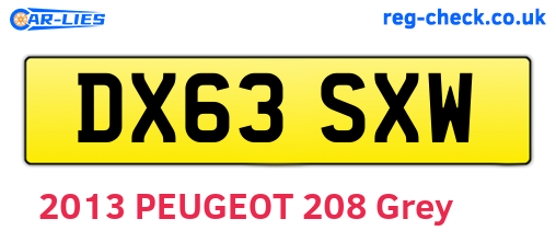 DX63SXW are the vehicle registration plates.