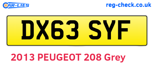 DX63SYF are the vehicle registration plates.