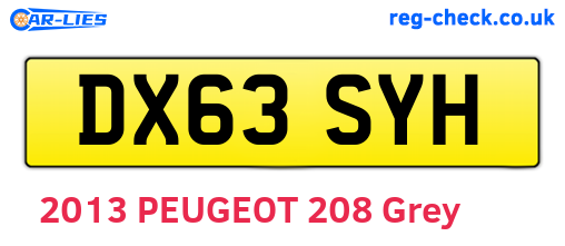 DX63SYH are the vehicle registration plates.