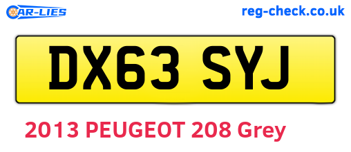 DX63SYJ are the vehicle registration plates.