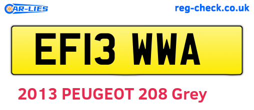 EF13WWA are the vehicle registration plates.