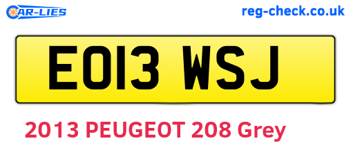 EO13WSJ are the vehicle registration plates.