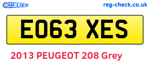 EO63XES are the vehicle registration plates.