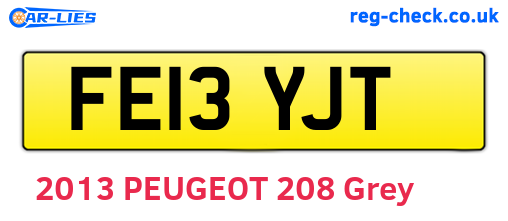 FE13YJT are the vehicle registration plates.