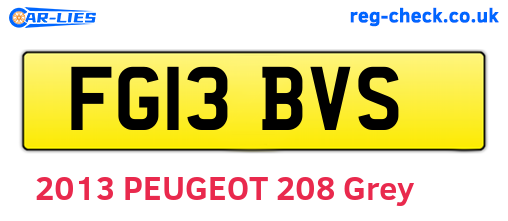 FG13BVS are the vehicle registration plates.