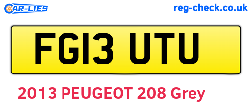 FG13UTU are the vehicle registration plates.