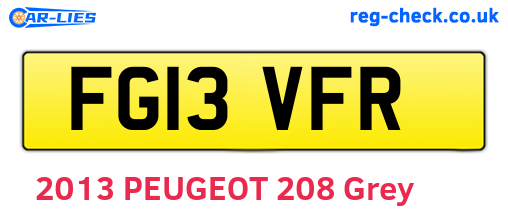 FG13VFR are the vehicle registration plates.