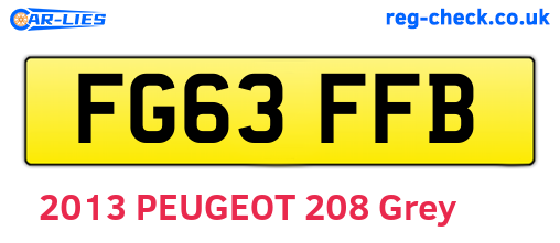 FG63FFB are the vehicle registration plates.