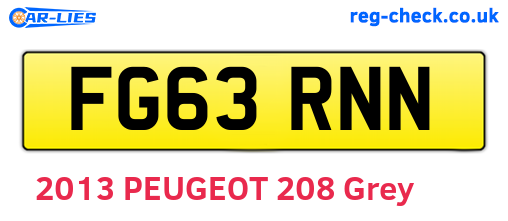 FG63RNN are the vehicle registration plates.