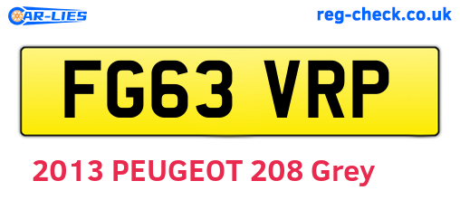 FG63VRP are the vehicle registration plates.