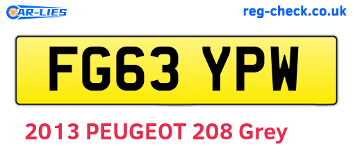 FG63YPW are the vehicle registration plates.