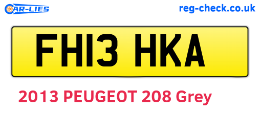 FH13HKA are the vehicle registration plates.