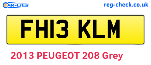 FH13KLM are the vehicle registration plates.