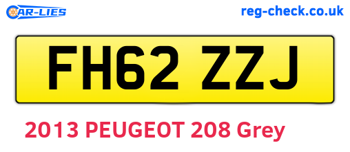 FH62ZZJ are the vehicle registration plates.