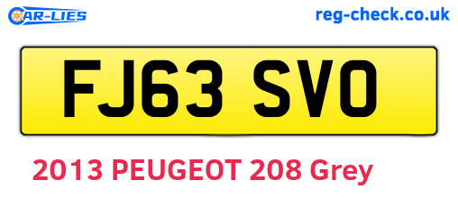 FJ63SVO are the vehicle registration plates.