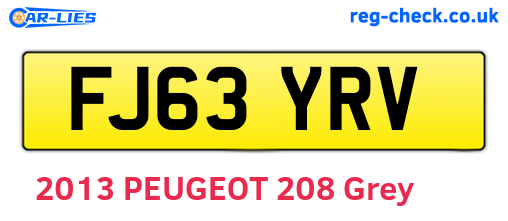 FJ63YRV are the vehicle registration plates.