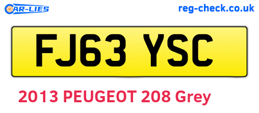 FJ63YSC are the vehicle registration plates.