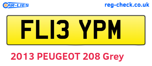 FL13YPM are the vehicle registration plates.