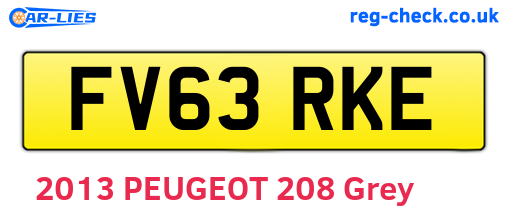 FV63RKE are the vehicle registration plates.