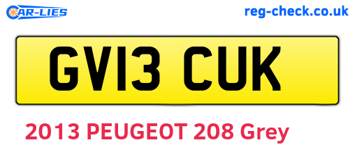 GV13CUK are the vehicle registration plates.