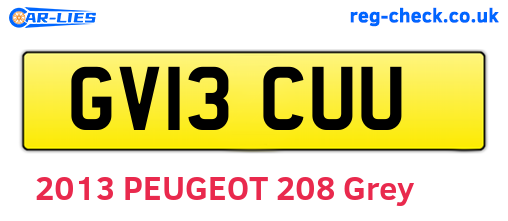 GV13CUU are the vehicle registration plates.