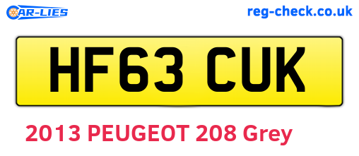 HF63CUK are the vehicle registration plates.