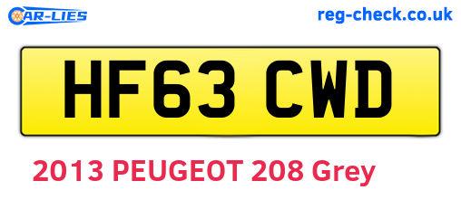 HF63CWD are the vehicle registration plates.