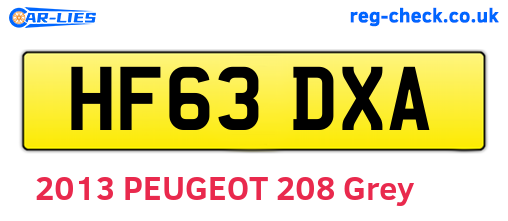 HF63DXA are the vehicle registration plates.
