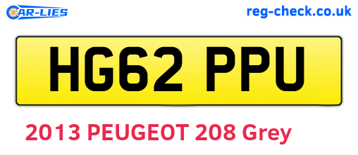 HG62PPU are the vehicle registration plates.